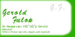 gerold fulop business card
